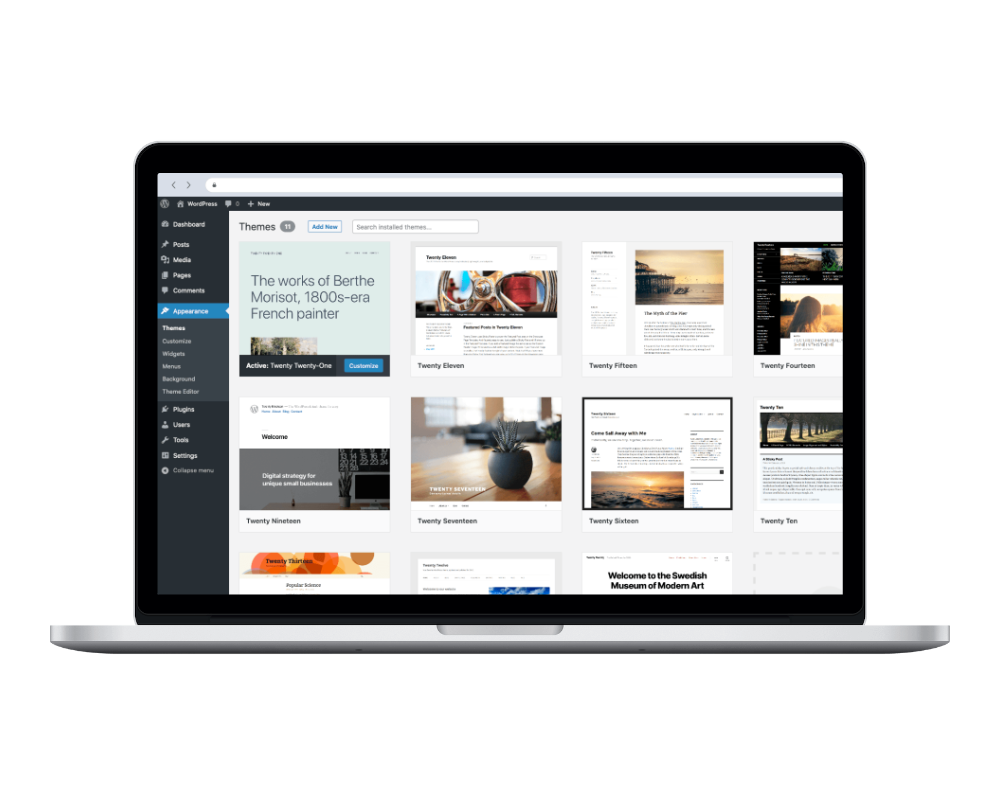 marketing digital - mockup laptop wordpress ricochet consulting marketing - site web