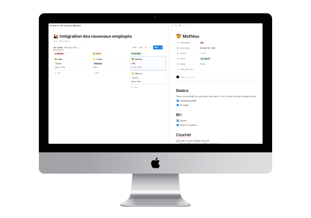 template notion integration employe - ricochet consulting marketing - marketing digital