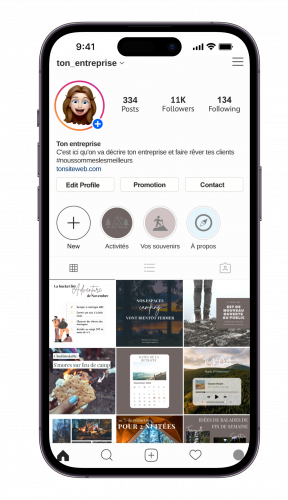 iphone mockup exemple ricochet consulting marketing réseaux sociaux marketing de contenu stratégie digitale site web